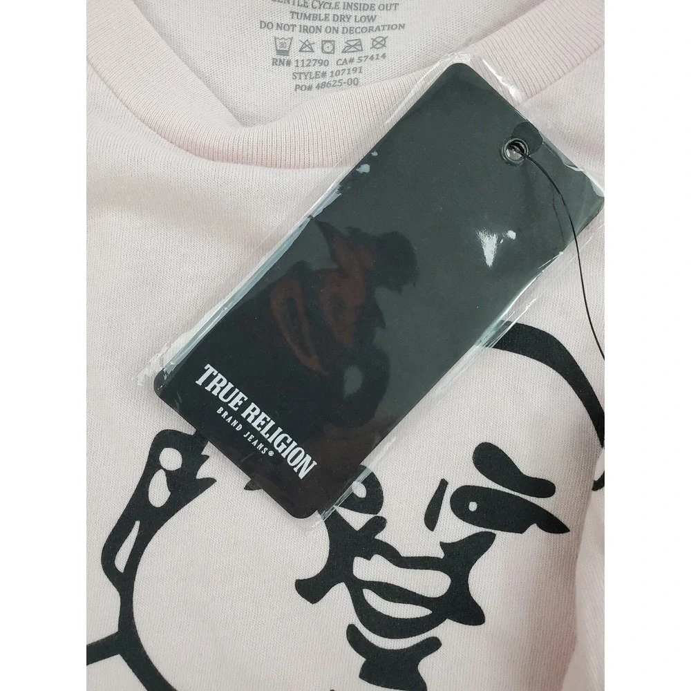 True Religion men t-shirt tee 107191 pale lilac big buddha cotton sz XL $59